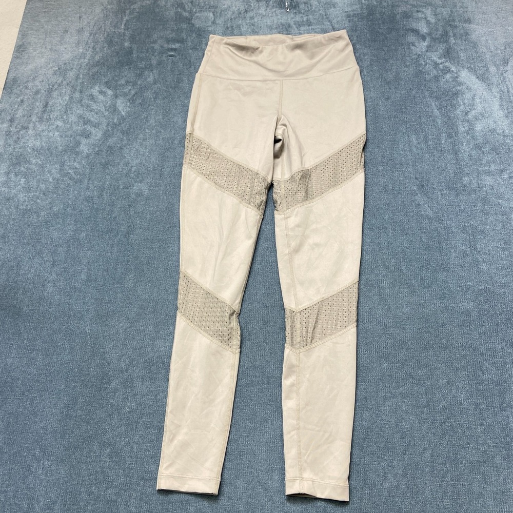 Guess Ankle Leggings Womens Small Beige High Waisted Workout Yoga Activewear